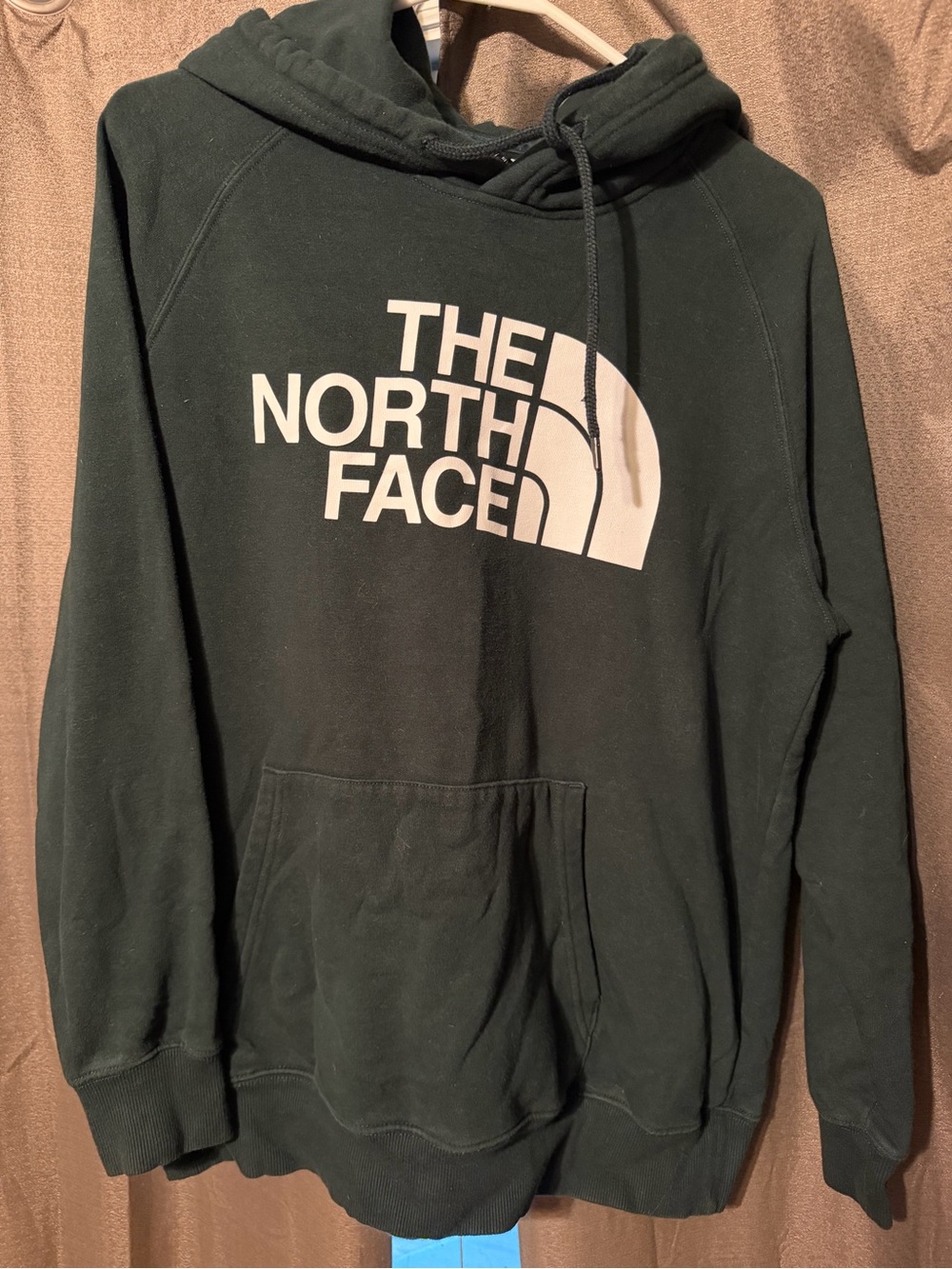 The North Face Dark Green Hoodie with White Logo